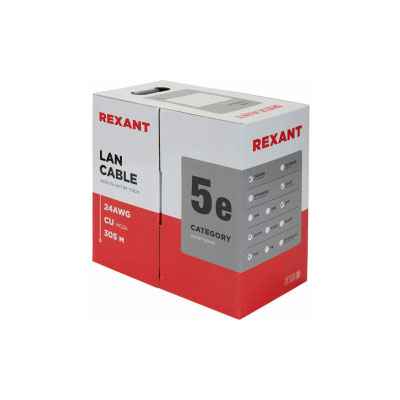 U/UTP, CAT 5e, PVC, 4PR, 24AWG, INDOOR, SOLID, (01-0043-R)